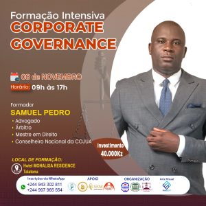 SAMUEL PEDRO ABORDA SOBRE CORPORATE GOVERNANCE, NUMA FORMAÇÃO INTENSIVA PROMOVIDA PELA ACADEMIA DOMINUS
